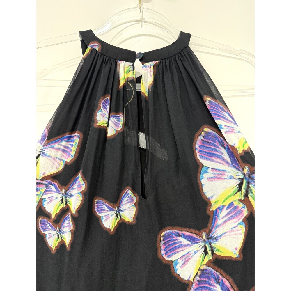ERIN erin fetherston 100% silk Butterfly Gardens Maxi Dress Sz 8 Retail $450 - Picture 8 of 15